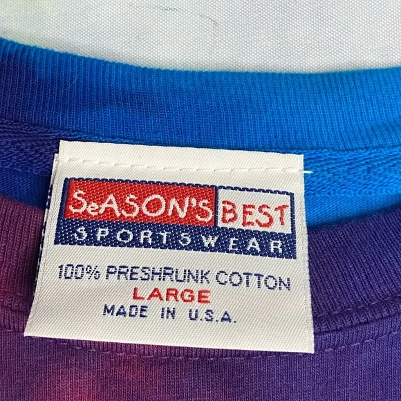 VINTAGE Seasons Best T Shirt Mens Large Great Lakes Michigan Tie Dye Made USA - Picture 6 of 8